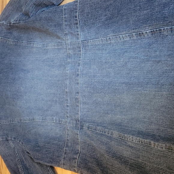 Vintage Y2K Denim Duster Jean Long Coat S - Picture 11 of 14